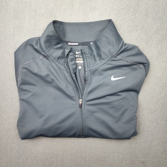 Nike Shirt Mens Small Gray Running Element Pullover Quarter Zip Stretch 424223 - Picture 1 of 13